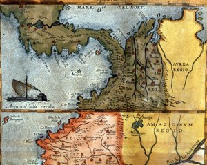 Mapa Střední Ameriky. 16. století. od Unknown artist