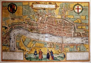 Mapa Londýna v 16. století. od Unknown artist