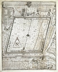 Mapa milánského lazaretu během velkého moru v Miláně v roce 1630 (kresba od Unknown artist