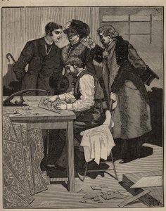 Intarzie: Intarzie má svou práci. Rytina z roku 1885 v „“Les arts et metiers illustres““ od Adolphe BITARDA. od Unknown artist