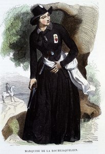 Marquise de La Rochejaquelein (nebo La Rochejacquelein) (1772 - 1857) (na hrudi insignie Vendéenů), rytina 19. stol. od Unknown artist