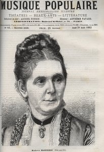Mathilde Marchesi (1821-1913) německá mezzosopranistka - rytina ve slavném týdeníku ""Populární hudba""" - 1882 od Unknown artist
