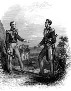 Setkání Josého San Martína a Simona Bolívara od Unknown Artist