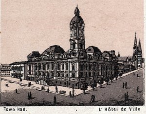 Melbourne, Austrálie: pohled na radnici. v „“ Svět ilustruje 168 pohledů““ Nedatováno (konec 19. století) od Unknown artist