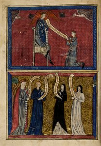 Muži a ženy zranění Bohem lásky z „Le Roman de la Rose“ od Unknown artist