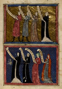Muži a ženy zranění Bohem lásky z „Le Roman de la Rose“ od Unknown artist