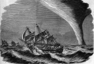 Meteorologický jev: výron na moři. Rytina od Lintona v „“The Illustrous World”” č. 49 z 20. března 1858. od Unknown artist