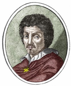 Michelangelo Merisi dit il Caravaggio nebo Caravaggio (1569 - 1609), rytina 17. stol. od Unknown artist