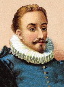 Miguel de Cervantes Saavedra 1547-1616 - Portrét Miguela de Cervantese (1547-1616), španělského básníka a dramatika od Unknown artist