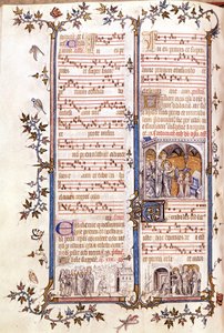 Misál Saint Denis, kolem roku 1350. Miniatura zobrazující Clotaire (Clothaire) a Dagoberta. od Unknown artist