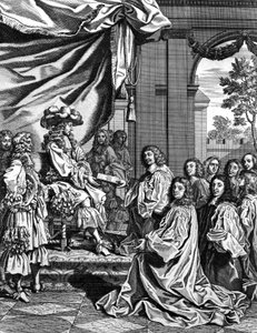 Městští soudci předkládají francouzskému králi Ludvíku XIV. popis jeho vstupu do Paříže od Unknown artist