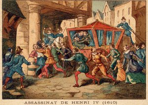 Vražda Jindřicha IV a zatčení Ravaillaca dne 14. května 1610. od Unknown artist