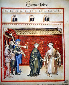 Hudebníci a tanečníci, -v "Tacunum Sanitatis" od Unknown artist