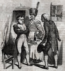 Napoleon I. za přítomnosti Jeana Nicolase Corvisarta (1755-1821), doktora angličtiny, rytina v „La Sante Universelle - Guide Medical des Families““ 1852 od Unknown artist