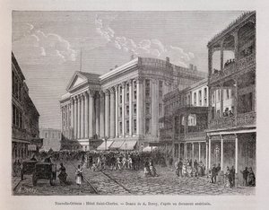 New Orleans (New Orleans): Hotel Saint-Charles (Saint Charles) - v „Le tour du monde“, 2. semestr 1876 od Unknown artist
