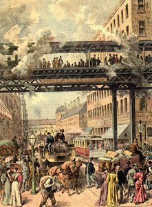 New York Street. V „The Peoples of the Earth“ 1890. od Unknown artist