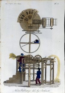 Nový model mlátičky. Talíř převzat z "" Journal of agriculture, arts and technologies "" (Revue d