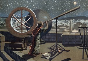 Nicein hipparchus. (Hipparkhos) na Alexandrijské observatoři Řecký astronom (v Bythinii, 2. století př. n. l.) po „La Ciencia y sus Hombres“ od Louise Figuiera. Barcelona 1881 od Unknown artist