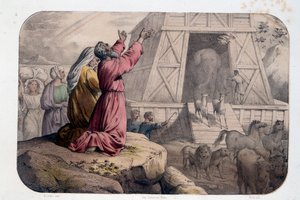 Noemova archa – východ z Noemovy archy – Bible od Unknown artist