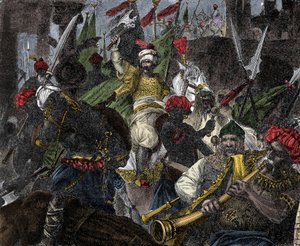 29. května 1453 zaútočil na Konstantinopol sultánem Osmanské říše Muhammad II. - Dobytí Konstantinopole: armáda osmanského sultána Mehmeta II. (Mehmed II. Dobyvatel nebo Muhammad II. Fatih) (1430-1481) obléhala město Konstantinopol v r. 1 od Unknown artist