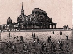 Ostende (Ostend), Belgie: pohled na Kursaal Digue (Casino). v „“ Svět ilustruje 168 pohledů““ Nedatováno (konec 19. století) od Unknown artist