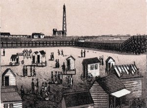 Ostende (Ostend), Belgie: pohled na východní lázně a přístav (přístav, přístav). v „“ Svět ilustruje 168 pohledů““ Nedatováno (konec 19. století) od Unknown artist