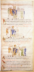 Stránka iluminované bible (Ms.723-Foglio 138v.) z počátku 12. století. Ztlumit. 52,8x38 cm Řím, Biblioteca Casanatense od Unknown artist