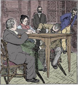 Paranormální jevy: zkušenost s zvedáním stolu v Miláně v roce 1892 za přítomnosti média Eusapia Paladino a Cesare Lombroso (1835-1909) a Charlese Richeta (1835-1909). od Unknown artist