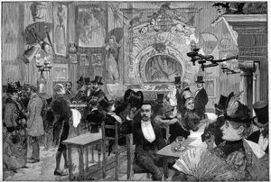 Paříž 1887: Divadlo stínů v kabaretu „Cat Noir““. od Unknown artist