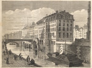 Demolice v Paříži: Hotel Dieu od Unknown artist