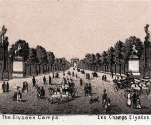 Paříž, Francie: pohled na Champs Elysees (Champs-Elysees). v „Svět ilustruje 168 pohledů““ Nedatováno (konec 19. století) od Unknown artist