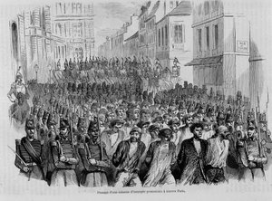 Míjení kolony vězeňských povstání přes Paříž, revoluce roku 1848 od Unknown artist