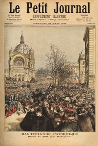 Vlastenecká demonstrace v Paříži na zahájení 200. pluku pro Madagaskar. Rytina v "" Le petit journal "" 24/03/1895. Selva sbírka. od Unknown artist
