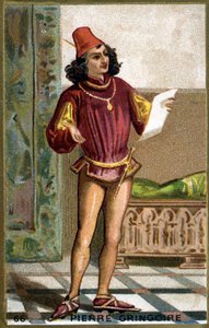 Pierre Gringoire (1475 - 1538), francouzský dramatický básník. Chromolitografie 19. století. od Unknown artist