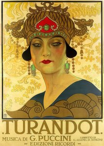Plakát k opeře Turandot v Teatro alla Scala. 1926