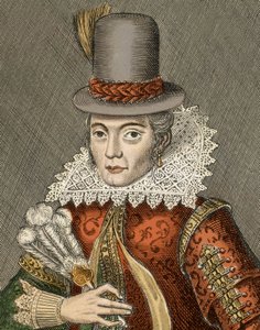 Pocahontas - Portrét Pocahontas (1595-1617) (nebo Mataoka nebo Amonute, poté Rebecca Rolfe), indiánské princezny. od Unknown artist