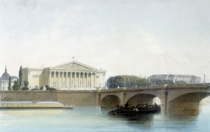Pont de la Concorde, litografie Aubrun, sd. 19. století. od Unknown artist