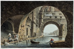Pont de la Tournelle v Paříži viděný J.C.Nattesem, vydal W.Miller v Londýně-1806 od Unknown artist