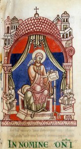 Papež sv. Řehoř I. Veliký (540-604) obklopený dvěma sekretáři. Je napsán jako zástupce s holubicí na rameni, symbolem Ducha svatého (Ducha svatého). Miniatura dopisů Saint Gregoire od Unknown artist