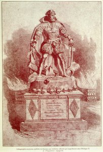 Portrét-náboj Filipa II na španělskou inkvizici - rytina od Unknown artist