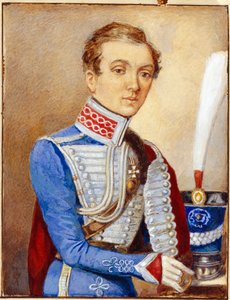 Portrét Naděždy Durové (1783-1866) (Naděždy Andrejevny Durové) známé jako Alexandre Durov nebo Alexandre Sokolov nebo Alexandr Andrejevič Alexandrov, v uniformě ruského důstojníka, ženy převlečené za muže, který udělal kariéru v ruské armádě od Unknown artist