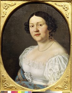 Portrét operní pěvkyně Sophia Vasiljevna Samoylova (Samoylova Chernikova) (1860-1936) (Portrét operní pěvkyně Sophia Vasilyevna Samoylova). Anonymní obraz, olej na plátně, konec 19. století. Ruské umění, romantismus. Státní muzeum divadla a od Unknown artist