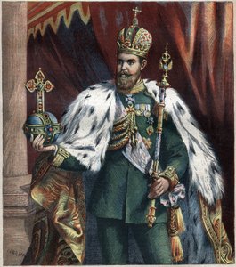 Portrét na nohou Alexandra III. (1845-1895), ruského císaře, rytina z roku 1892. od Unknown artist