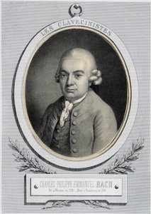 Portrét v medailonu Charlese Philippe Emmanuela Bacha (1714-1788), syna Jeana Sebastiena Bacha, n.d. 19. s. od Unknown artist