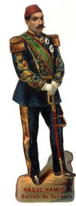 Portrét Abdulhamida II (Abd ul Hamid, Abd-ul-Hamid, Abdulhemit, Abdul Hamid, Abdul Hamid, Abd al-Hamid, Abd al-Hamid) (1842-1918), osmanský sultán (Turecko). Pozdní chromolitografie 19. století. Soukromá sbírka od Unknown artist