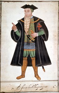 Portrét Alphonse (Alfonso nebo Afonso) od Albuquerque (1453 - 1515). Rukopis Pedro Varretto de Resenda. 16. století. od Unknown artist