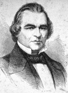 Portrét Andrewa Johnsona (1808 - 1875) amerického státníka - v „“ The Contemporains“, n.d. koncem 19. století. od Unknown artist