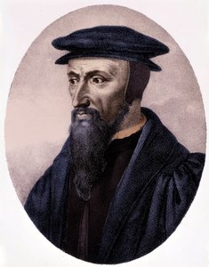 Portrét Kalvína (1509 - 1564). od Unknown artist