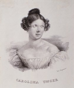 Portrét Caroline Ungher (Unger) (rytina od Unknown artist