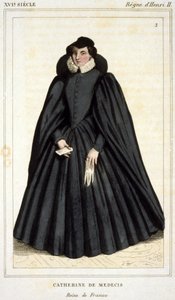 Portrét Catherine de Medici (Caterina de Medici) (1519 - 1589), rytina z počátku 19. století. od Unknown artist